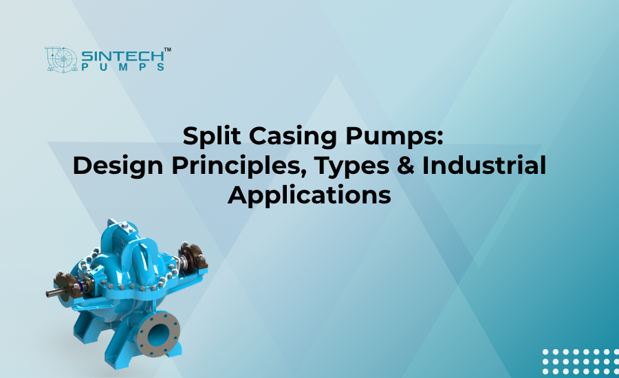 Cutaway view of Sintech SCS split casing double suction centrifugal pump showing impeller and casing halves